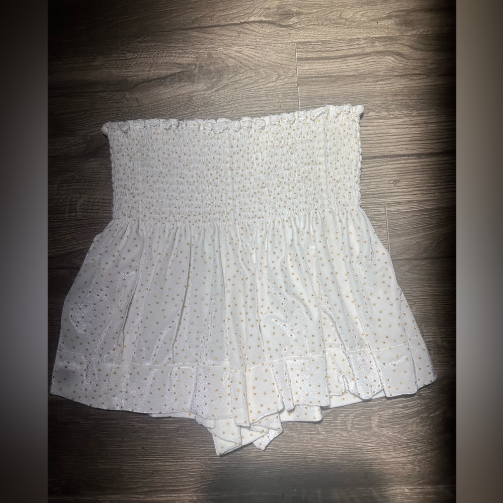 KOCH ERICA SKIRT white & gold velvet size.XS